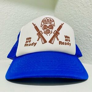 Vintage NOS 1990s Desert Storm Blue  Trucker Hat
